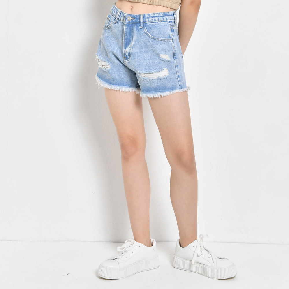 Women Short Jeans - Light Blue - WYH2F4378