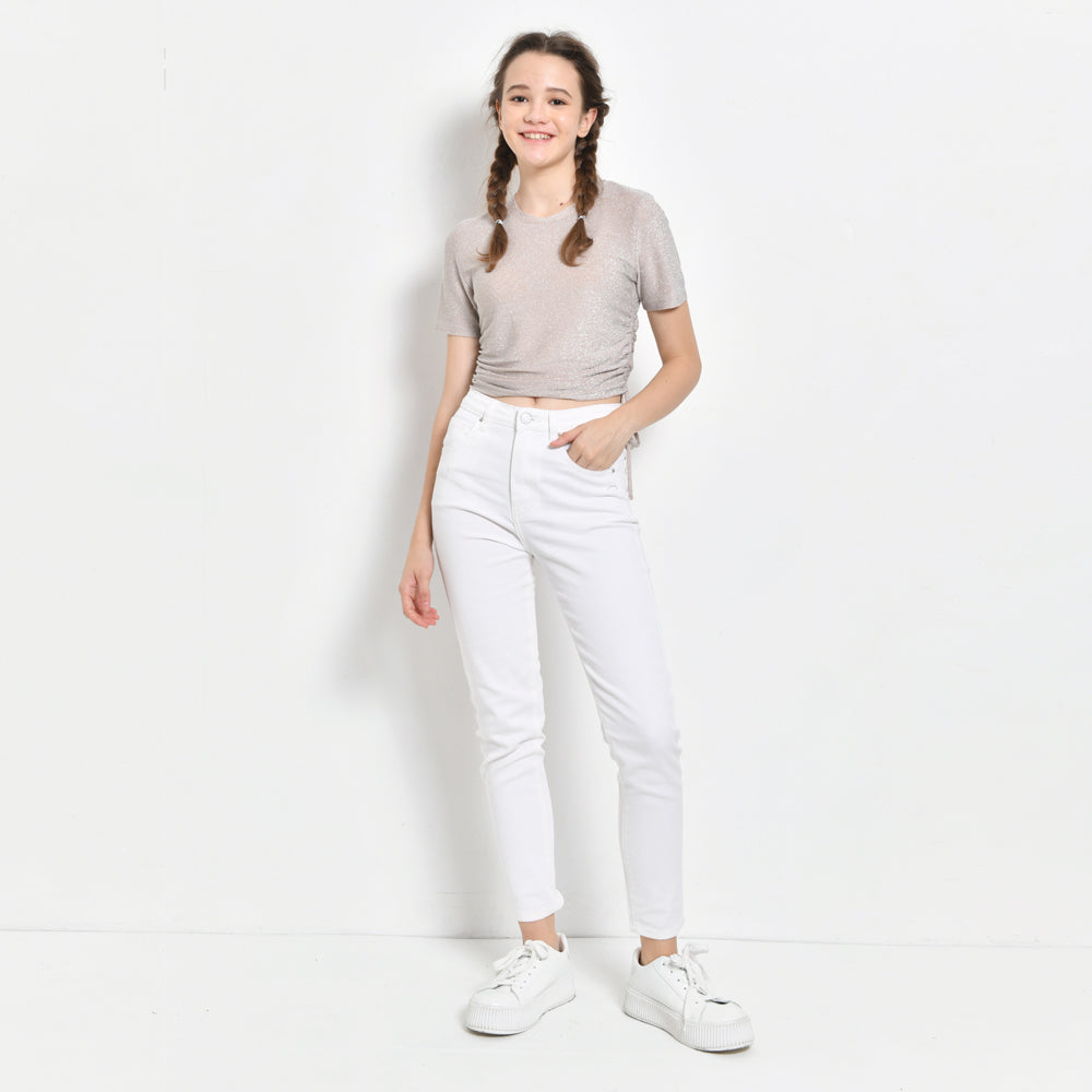 Women Short Sleeve Top - Light Pink - SKH2F4412