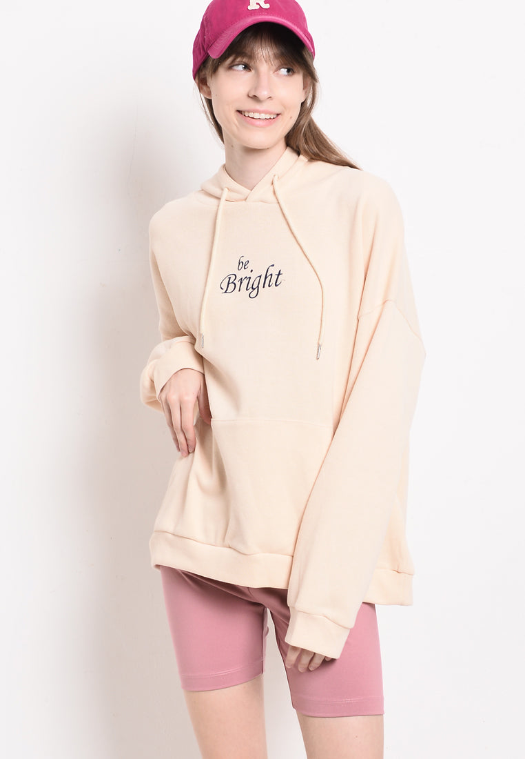 Women Oversized Sweatshirt Hoodies Long Sleeve - Beige - YUF2F4245