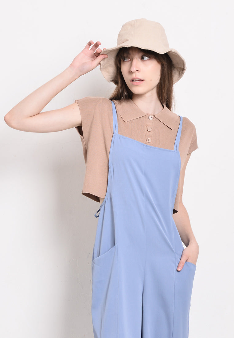 Women Strap Long Jumpsuit - Blue - USF2F3962