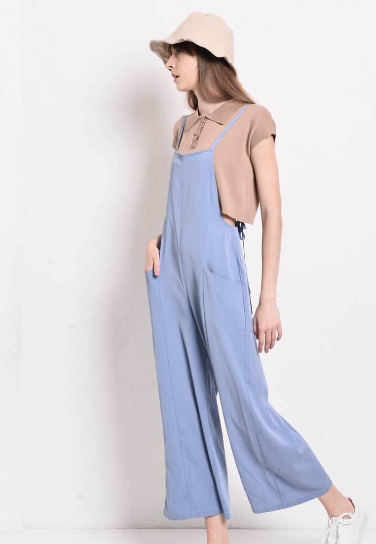 Women Strap Long Jumpsuit - Blue - USF2F3962