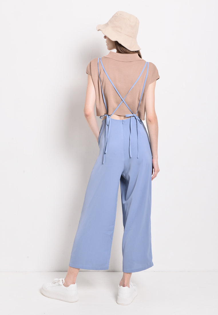 Women Strap Long Jumpsuit - Blue - USF2F3962