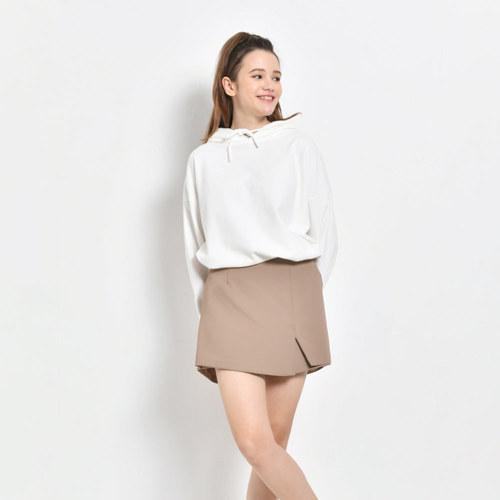 Women Plain Short Skort - Khaki - QTH2F4388