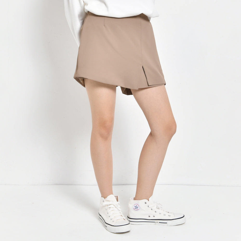 Women Plain Short Skort - Khaki - QTH2F4388