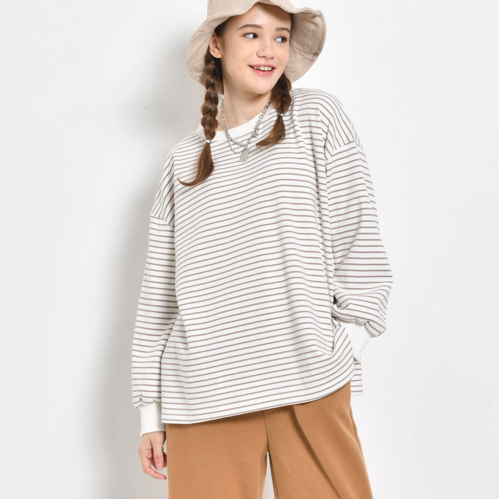 Women Oversized Long Sleeve Top - White - CMH2F4360