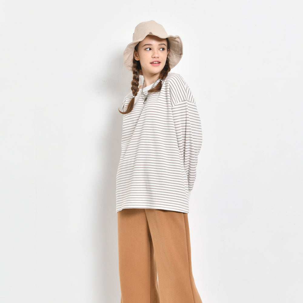 Women Oversized Long Sleeve Top - White - CMH2F4360