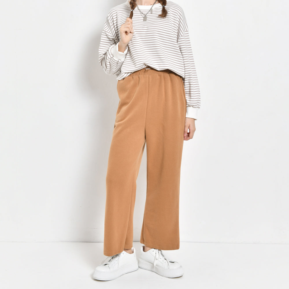 Women Wide-Leg Pants - Brown - ZXH2F4402