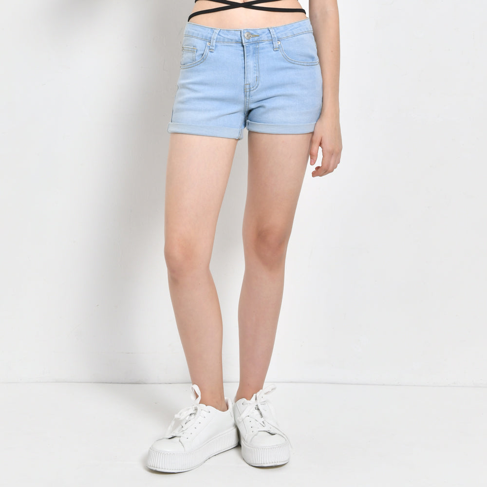 Women Short Jeans - Light Blue - KQH2F4374