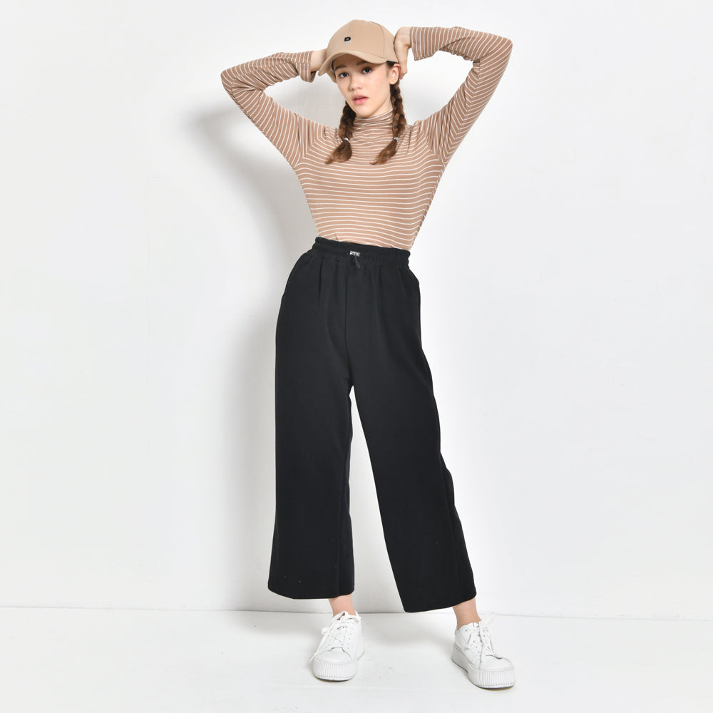 Women Wide-Leg Pants - Black - ZXH2F4404