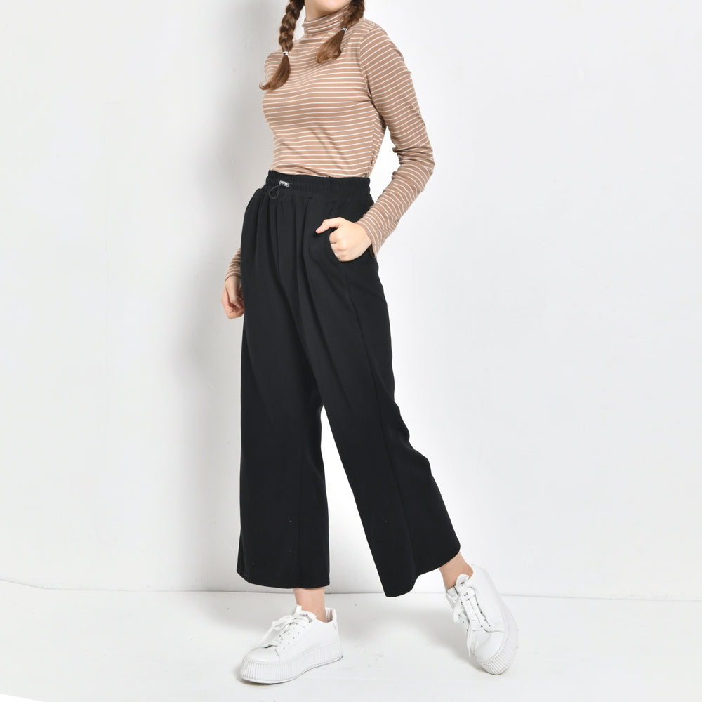 Women Wide-Leg Pants - Black - ZXH2F4404