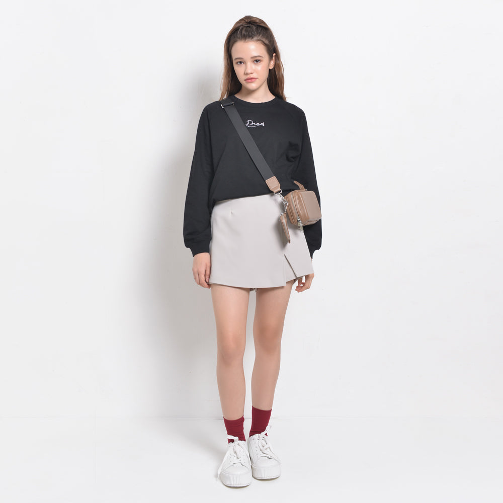 Women Plain Short Skort - Light Grey - QTH2F4389