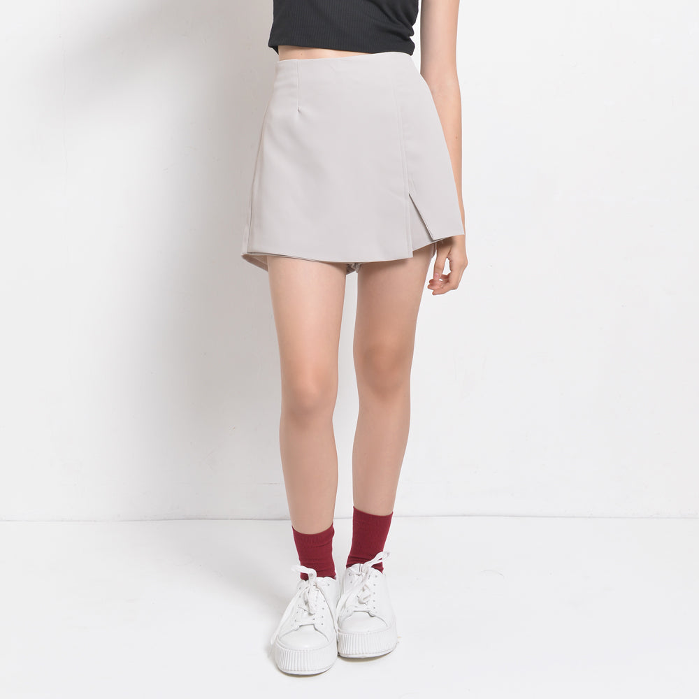 Women Plain Short Skort - Light Grey - QTH2F4389