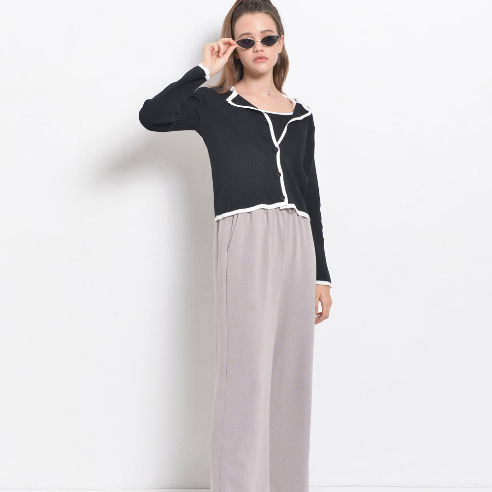 Women Wide-Leg Pants - Light Grey - ZXH2F4403