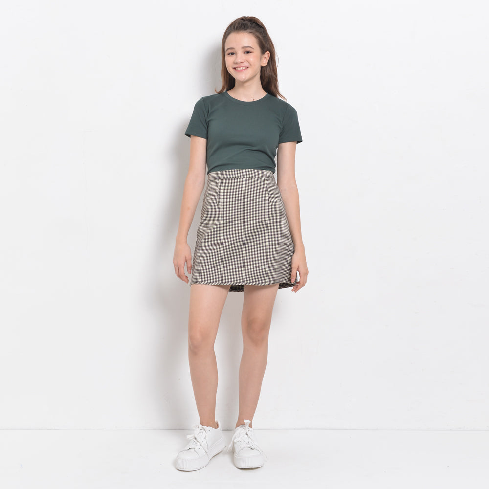 Women Plain Short Skirt - Khaki - BNH2F4385