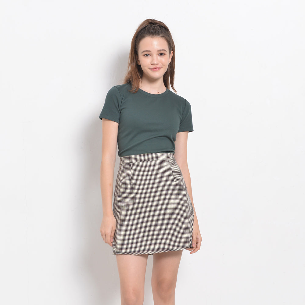 Women Plain Short Skirt - Khaki - BNH2F4385