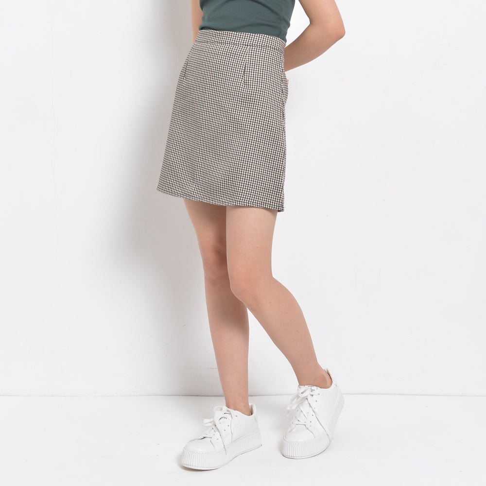 Women Plain Short Skirt - Khaki - BNH2F4385