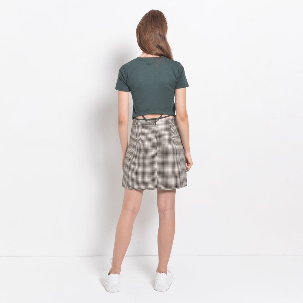 Women Plain Short Skirt - Khaki - BNH2F4385