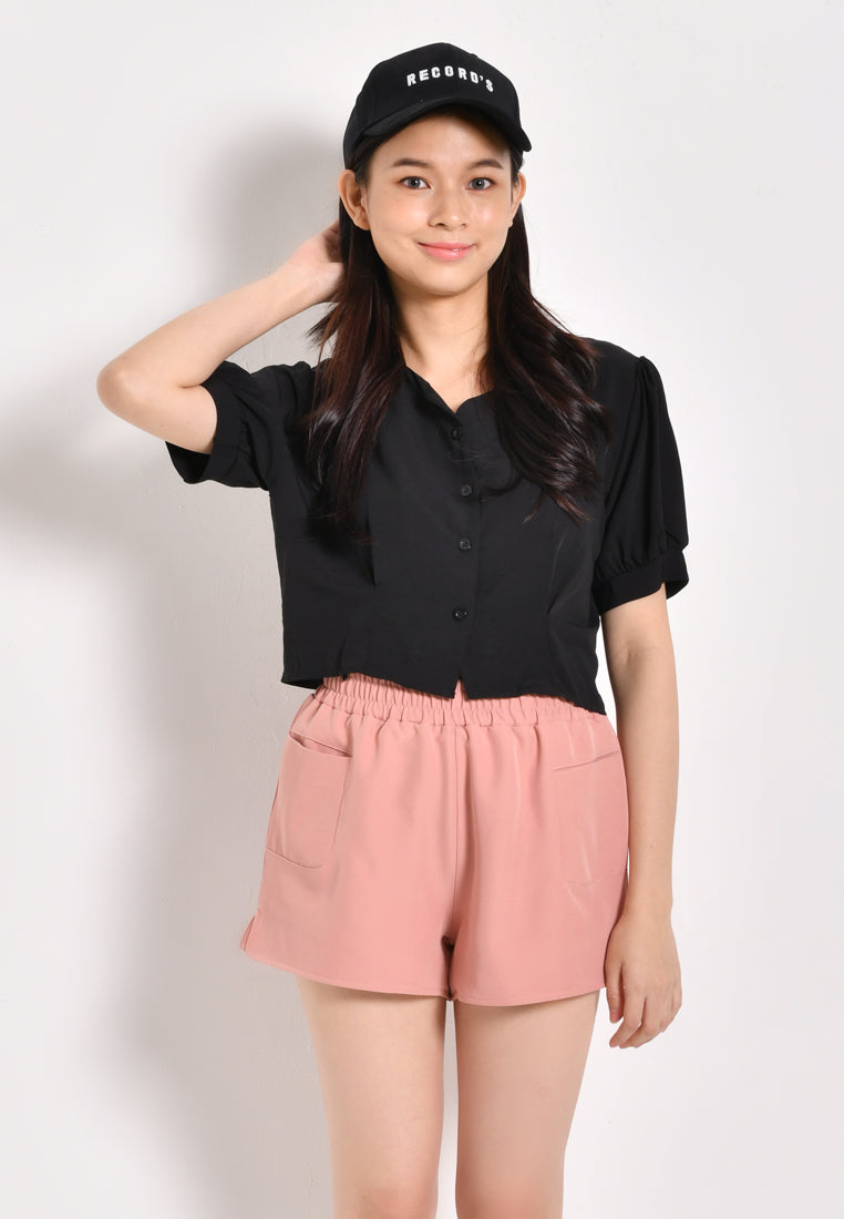 Women Short Pants - Dark Pink - YCH1F3094