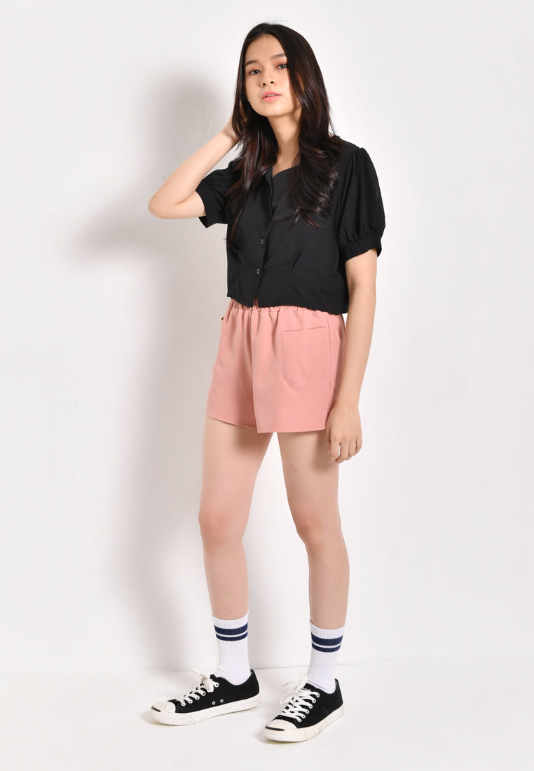 Women Short Pants - Dark Pink - YCH1F3094