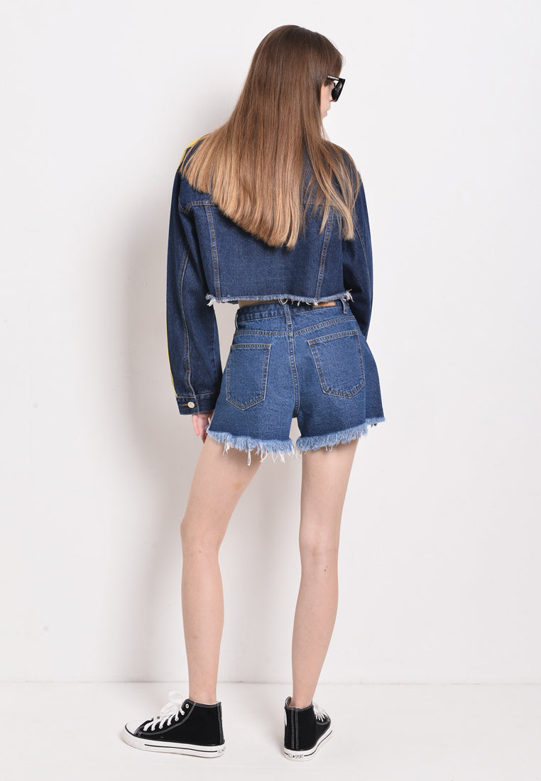 Women Short Jeans - Dark Blue - WYF2F3982