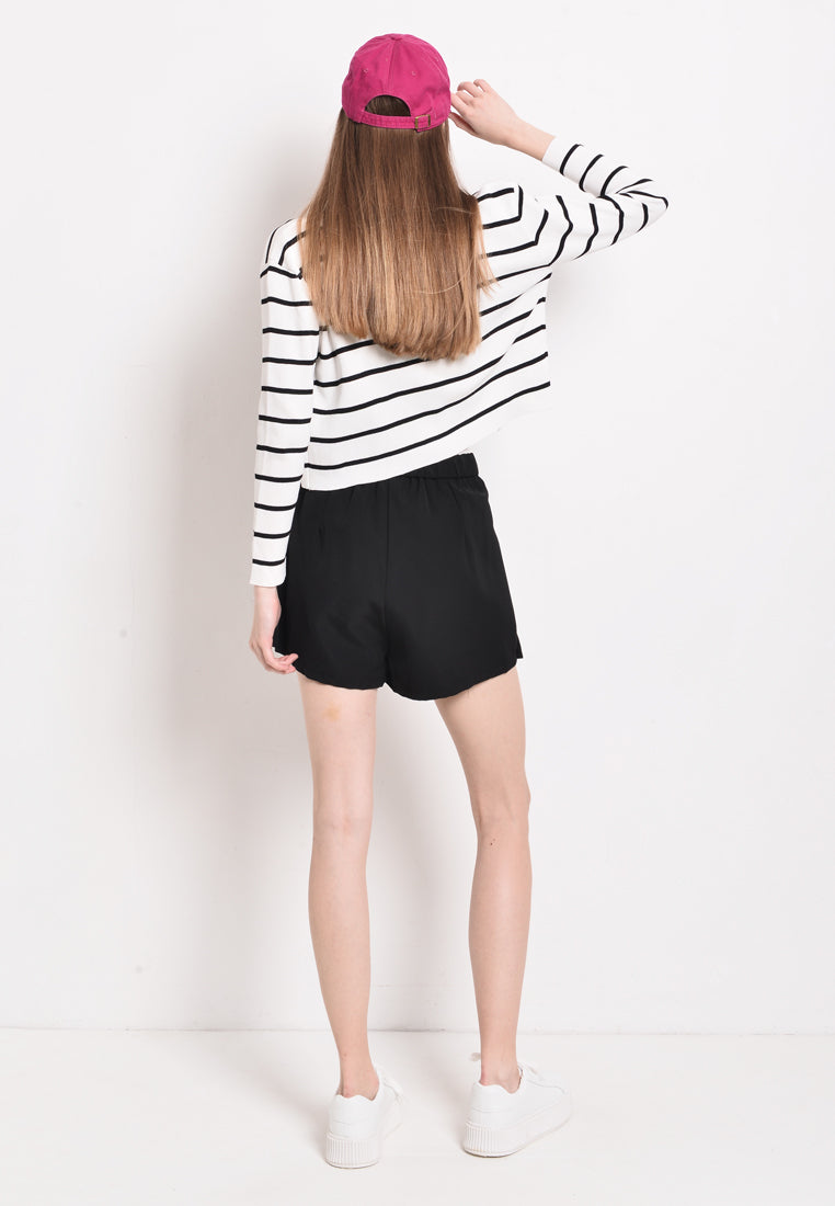 Women Plain Short Skort - Black - QTF2F3955