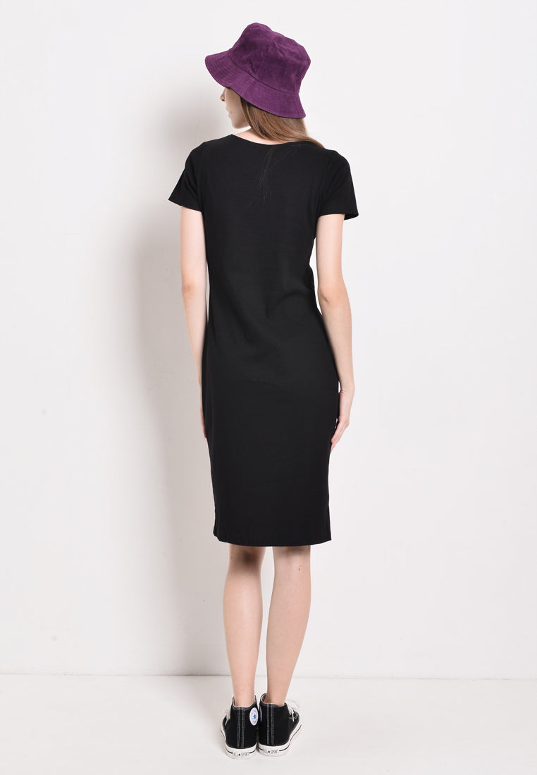 Women Short Sleeve Dress - Black - BFM2F4303