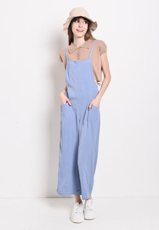 Women Strap Long Jumpsuit - Blue - USF2F3962