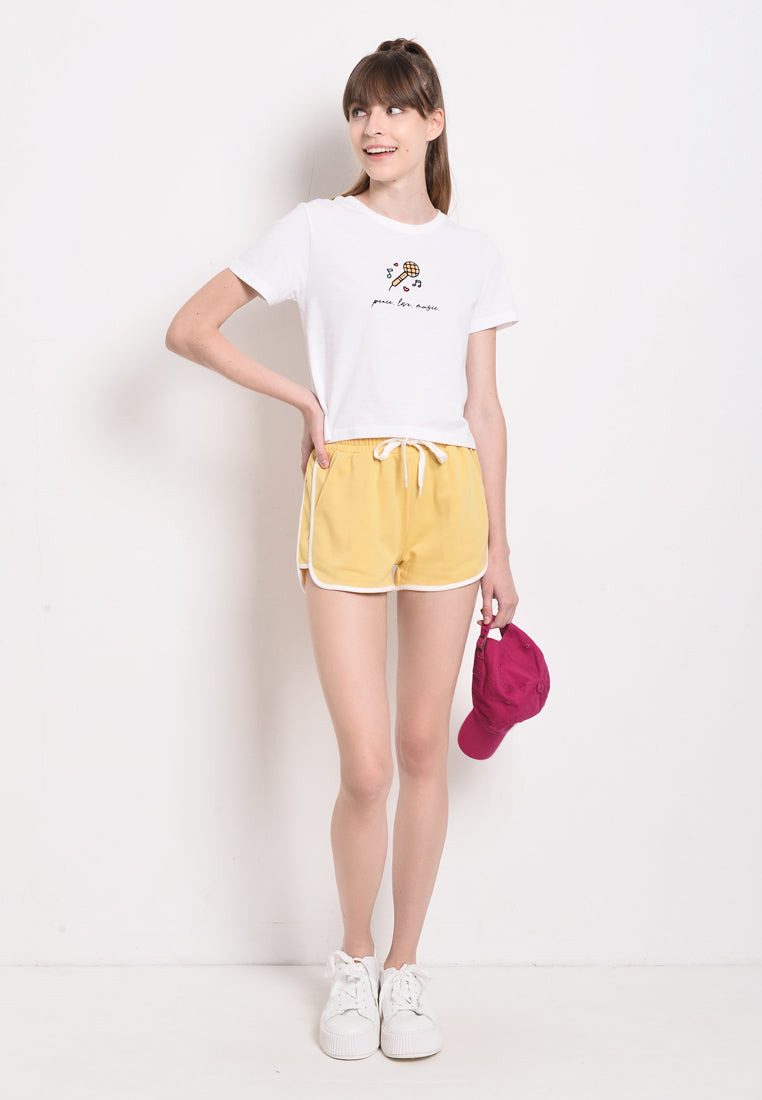 Women Short Jogger  - Yellow - YCF2F3976