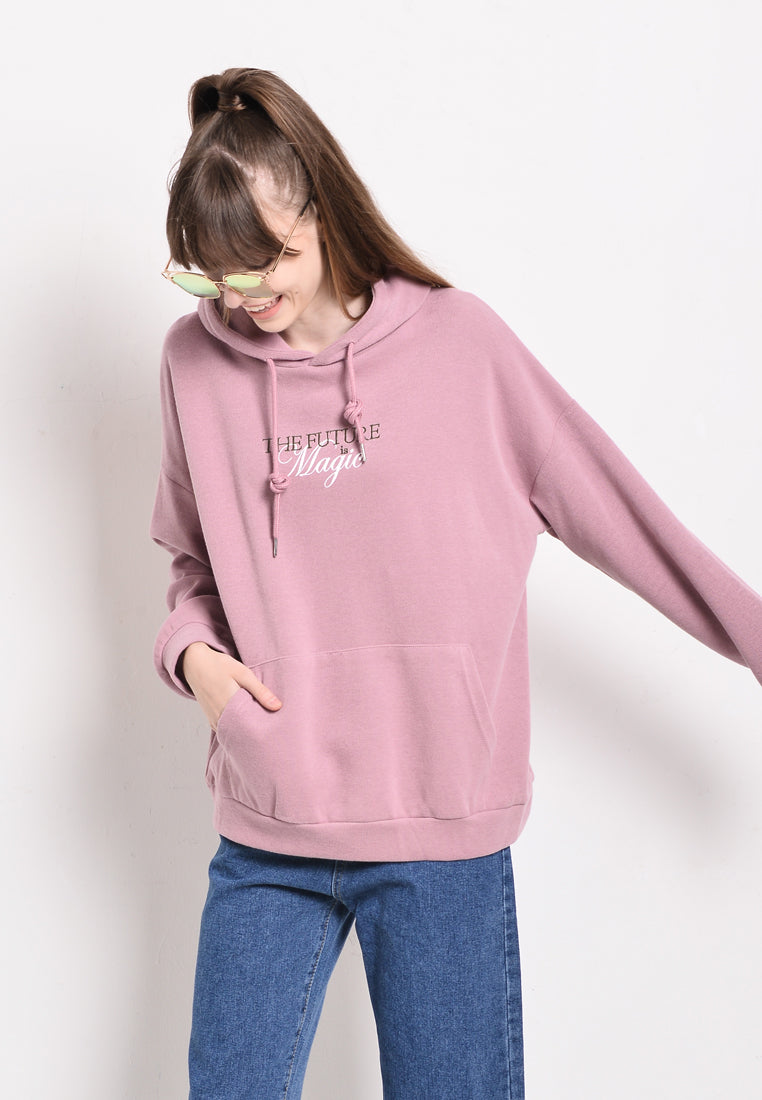 Women Oversized Sweatshirt Hoodies Long Sleeve - Pink - YUF2F4246