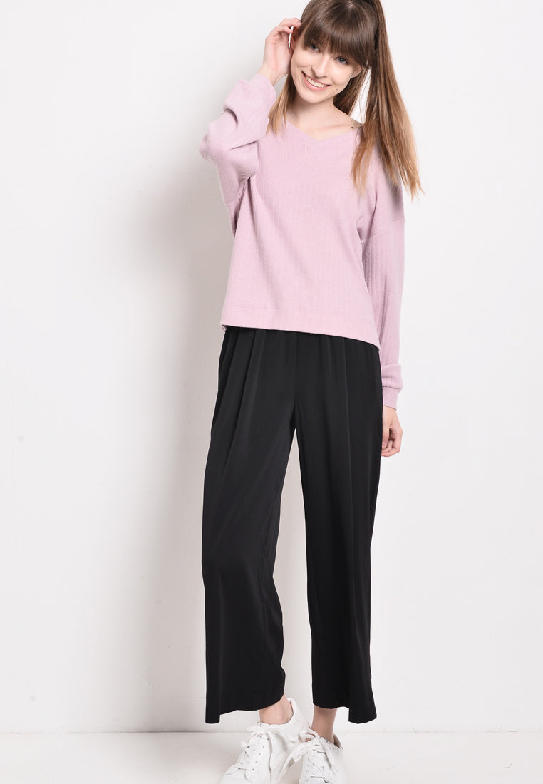 Women Wide-Leg Pants - Black - USF2F3959