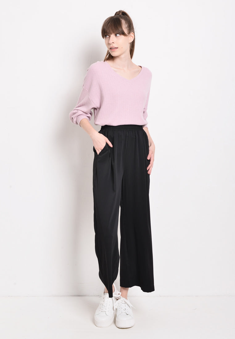 Women Wide-Leg Pants - Black - USF2F3959