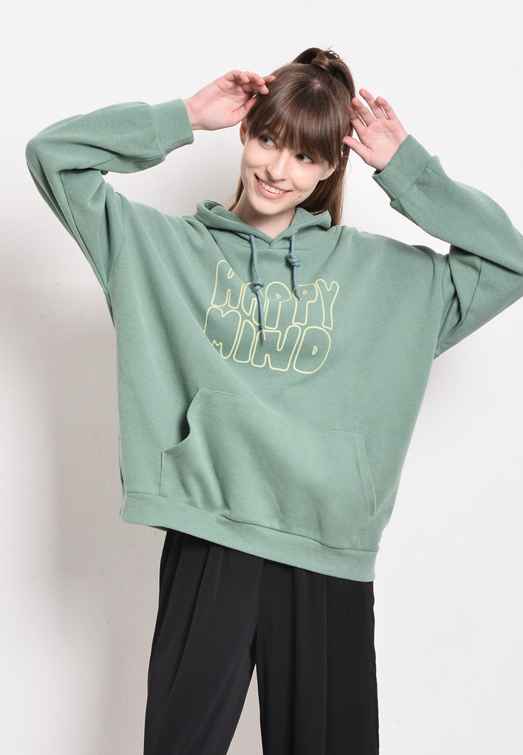 Women Oversized Sweatshirt Hoodies Long Sleeve - Green - YUF2F4247