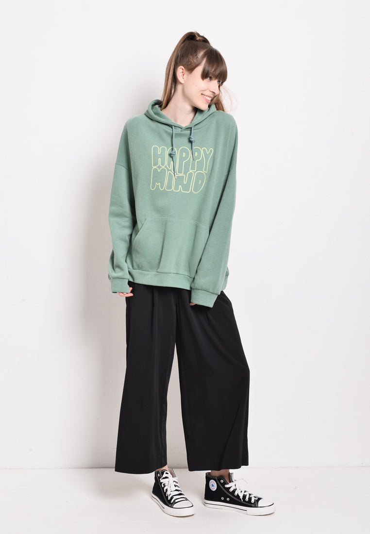 Women Oversized Sweatshirt Hoodies Long Sleeve - Green - YUF2F4247