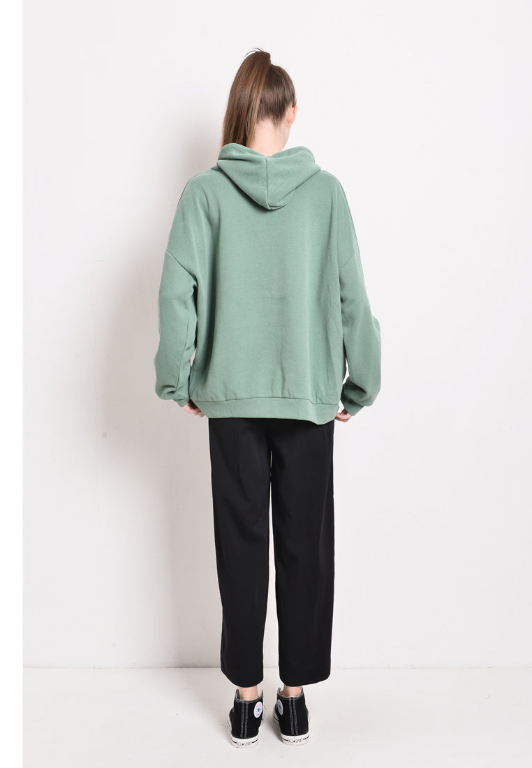 Women Oversized Sweatshirt Hoodies Long Sleeve - Green - YUF2F4247