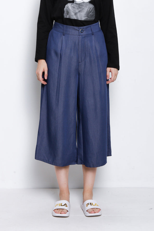 Women Woven Culotte - Dark Blue - MDM9F1575