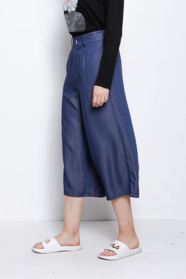 Women Woven Culotte - Dark Blue - MDM9F1575